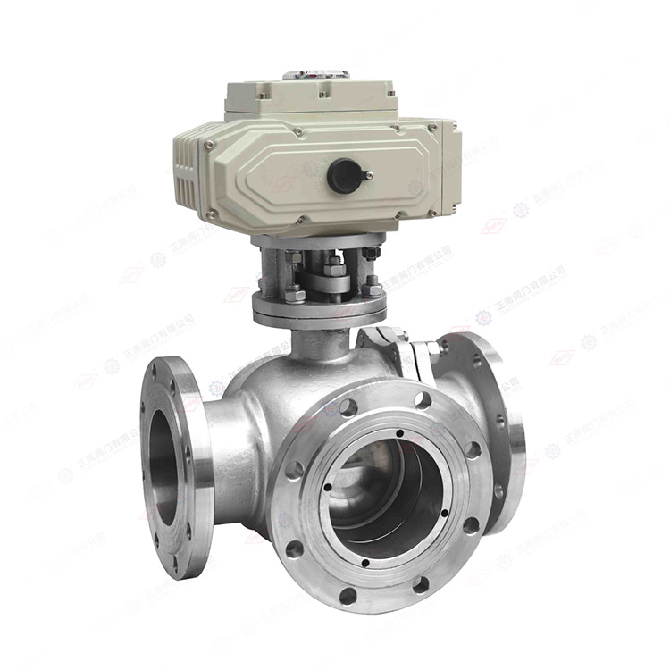 电动三通法兰球阀